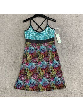 Lola Women's M Multicolor Sleeveless Mini Dress With Floral Pattern P0012